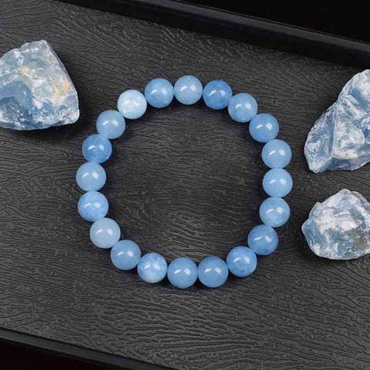 Isla -  Natuurlijke Aquamarijn Kwarts Kralen Armband